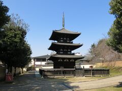 早速見えたのが三重塔。興福寺といえば五重塔が最も象徴的な建築物ですが、最も古くから残っている建築物はこの三重塔と北円堂。