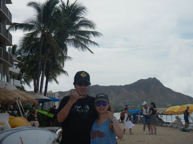 最後に、日本人の方にお願いして、<br />ダイヤモンドヘッドをバックに記念撮影！