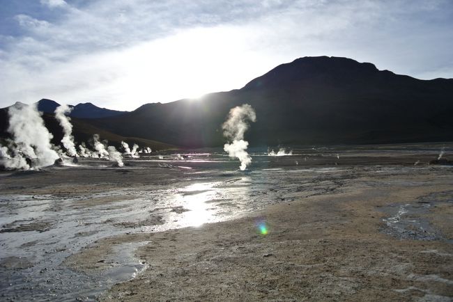 But the water inside is boiling from the heat of the magma.  Because of the water has a lot of salt, the temperature is higher than 100 C.