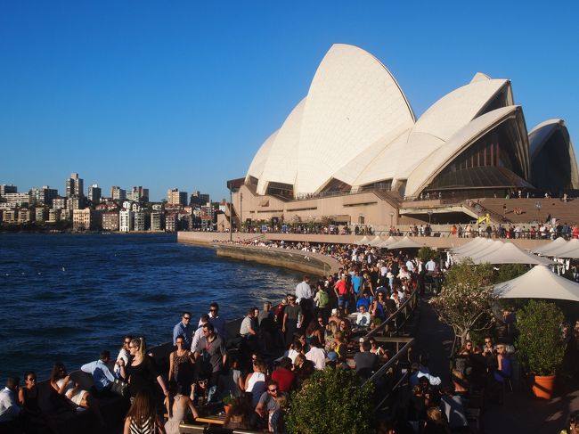 しかーし！テクテク歩いてくとコーブ沿いにびっしり人人人！<br /><br />オペラハウスなんて無関係！な人も含めて誰も彼もが陽気に昼間っからビールとかあけちゃって非常に愉快な空間がおひざ元に