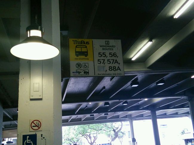 バスでクヒオ通りからアラモアナへ行き、そこから乗り換えてカイルアへ。