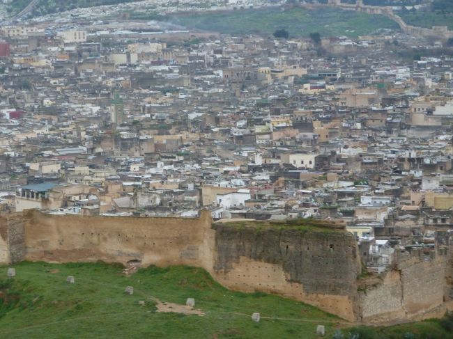 最後の観光は　南の砦です<br />メディナの城壁の外の小高い丘から町全体が見下ろせます<br />町の中にある　800ものモスク等が箱庭のようでした