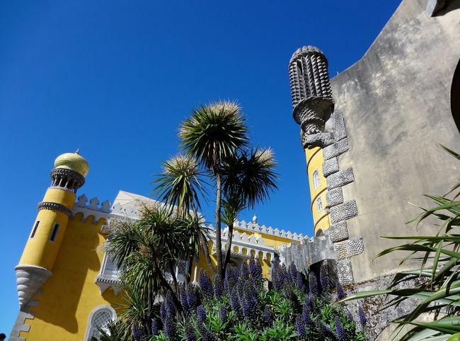 ようやくたどり着いたペーナ宮殿は、ディズニーアニメのお城のような、カラフルな色彩とポップな建物が混ざり合う、面白い建築様式です。<br />まるで、小さな子供が、好きなおもちゃをいっぱい集めて、自分だけの宝物を箱詰めしたような感じ、と言えばいいのでしょうか。<br /><br />