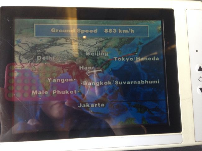 約5時間のフライト。<br />ハノイにまもなく到着です！