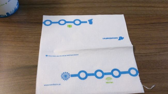 ナプキンに描かれているのは停車の駅かな〜？