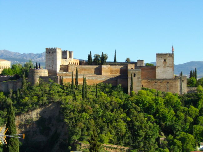 サン・ニコラス展望台からアルハンブラ宮殿を撮る
