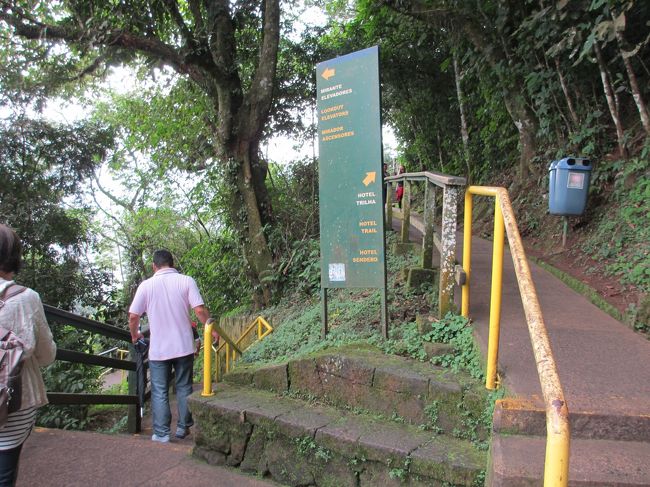 　滝の上の遊歩道に行くためにこちらの階段を降ります。