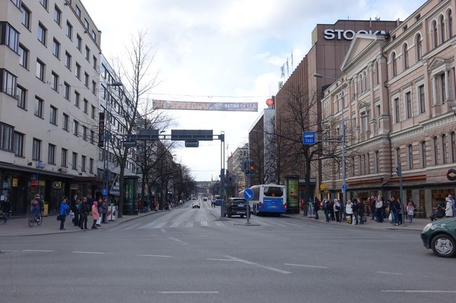 タンペレ駅から西に伸びているメインストリート。