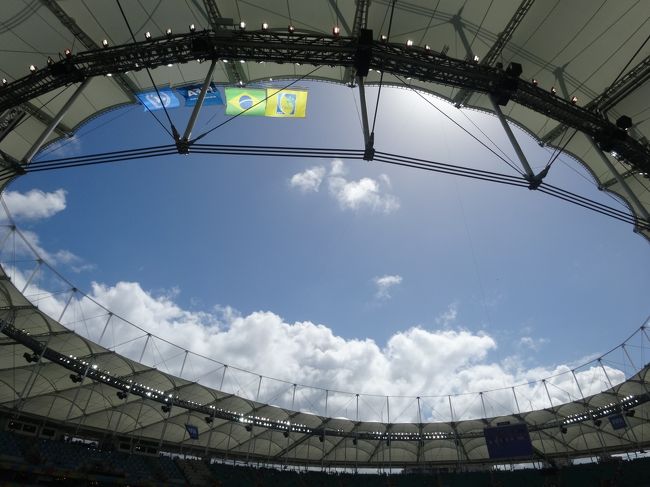 スタジアムを見上げる