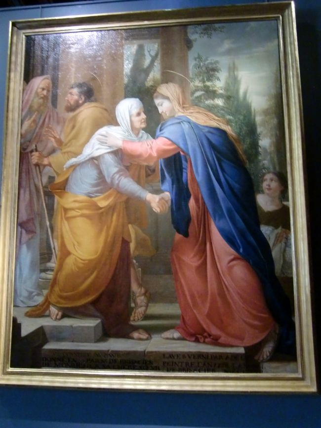 ミシェル・コルネイユ：ヴィジタシオン/聖母マリアの聖エリザベス訪問。<br /><br />聖エリザベスは後の洗礼者ヨハネの母で、聖母マリアの従姉妹。したがってイエスとヨハネは又従兄弟になります。