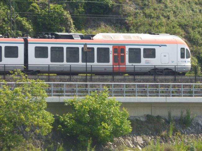 川沿いをずっとDBと道路が通っています。船で遡るってのは贅沢です。