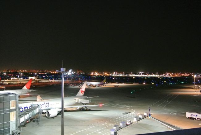 夜の空港はなんとなく幻想的ですねー。