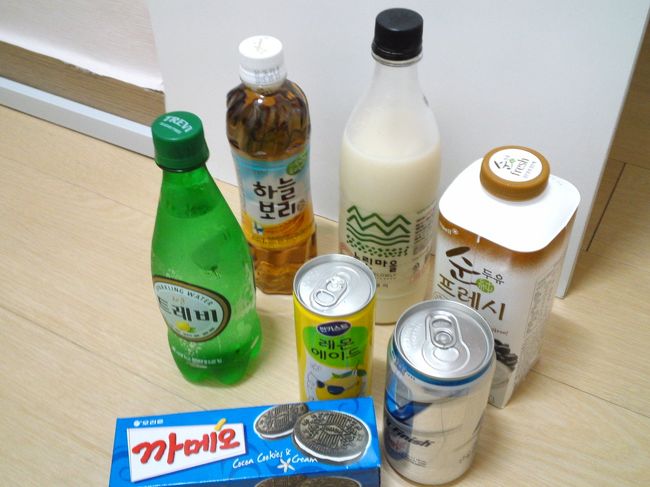 グランドマートで滞在中の飲み物を調達。<br />マッコリを飲むのは初めてです。