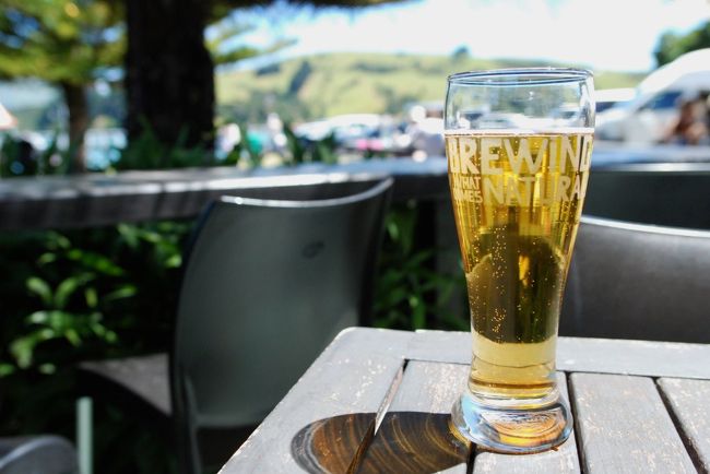 ビールが最高です。これ以上ビールが似合うロケーションはないはず。