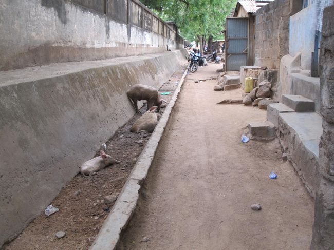 ボルガ・タンガは小さな町だ。<br /><br />北側の一角に古そうな家々があった。<br /><br />