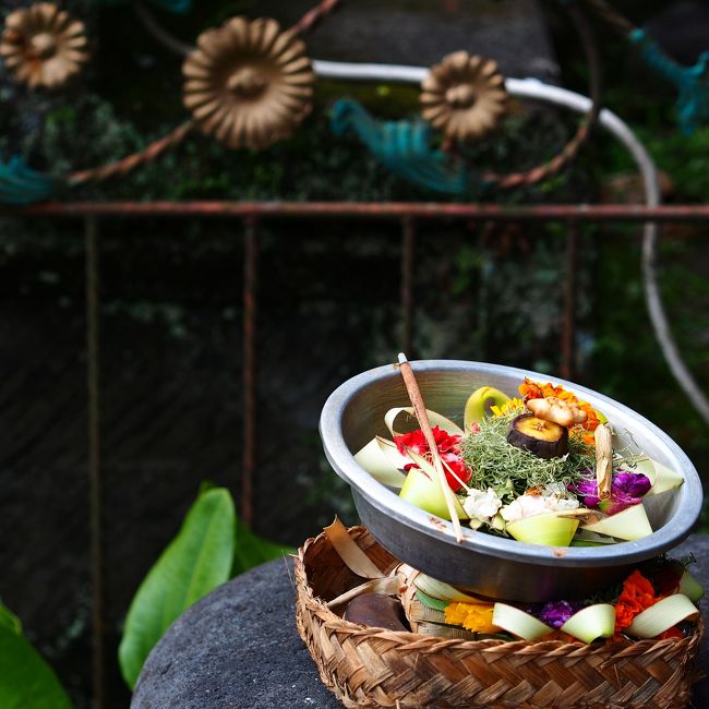 朝のお供えを色々な場所で見かけた。