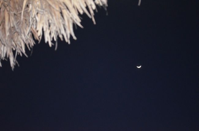 夜空には三日月が輝いていました。