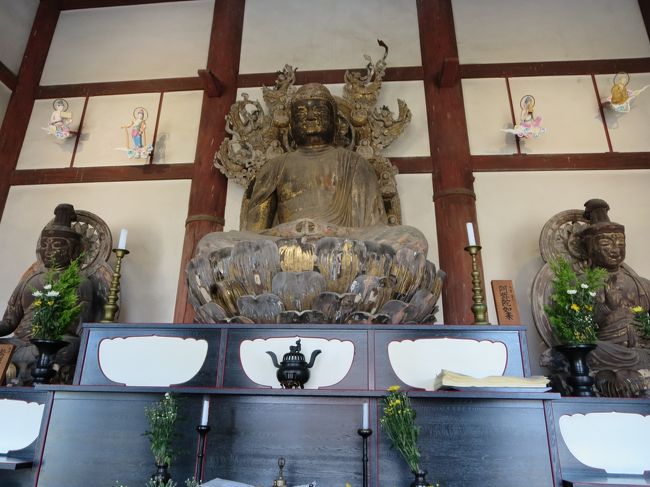 このような配置になっています。<br /><br />蓮で有名な喜光寺ですので、人もかなり（といっても、２０人くらいでしょうか）いらっしゃったのですが、蓮がメインなのか、本堂はさっさと見ていかれるようで、私は独り占めの幸せな時間を過ごしました(*^_^*)<br /><br />