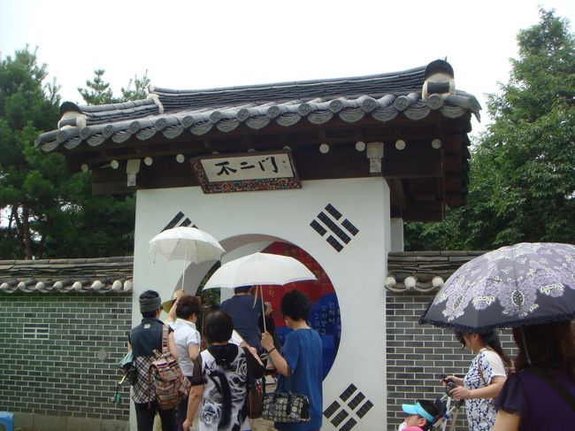 丁度、蓮の花の見頃でたくさんの人が訪れてました。（ほとんど韓国人です）