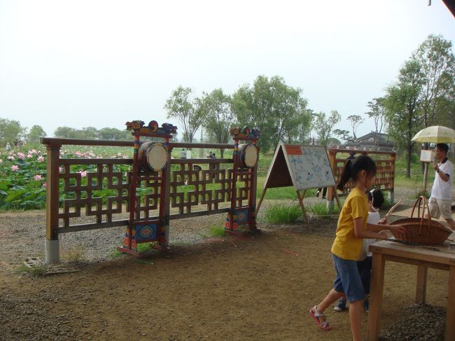 子供たちが伝統遊戯をしています。