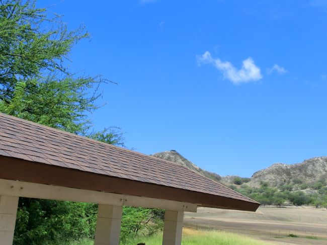 　そして、ダイヤモンドヘッド・クレーター内へ。<br />登る人はここで降ります。<br /><br />　１ドル払って、登ります。私は一度だけ登ったことが<br />ありますが、今回はパスで。