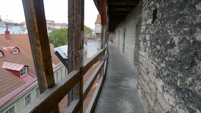 上まで登って、踊場から外に出てみる。<br /><br />ここの城壁は、こんな感じで先にある次の塔近くまで歩くことができるのだ。