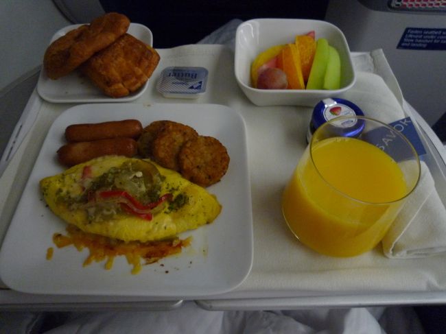 到着前のはオムレツ選択