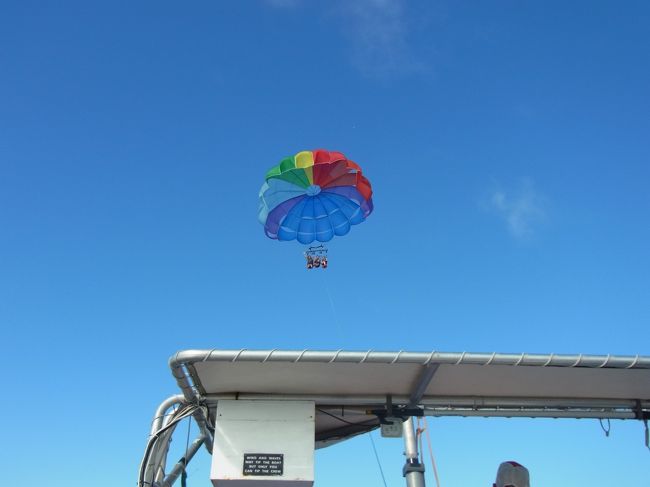 私と娘に係りのお兄さんがone more？と訊いてきた！もちろんやるよー！！と返事。香港の子1名しか乗らないみたいで軽すぎるときっとダメなんだね、ある程度の重さが必要だった様子で私たちにお声掛かった。2度も飛べてラッキー(v´∀`*) 