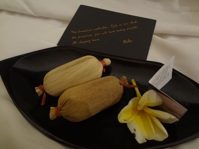 夜お部屋に戻ると必ず<br />少しのスウィーツとGood Night Cardが置いてあります。<br /><br />しかも毎日同じではなく、スウィーツもメッセージも違う。<br /><br />こういうサービスってなんだか心がほっこりしてとてもうれしい。<br /><br />