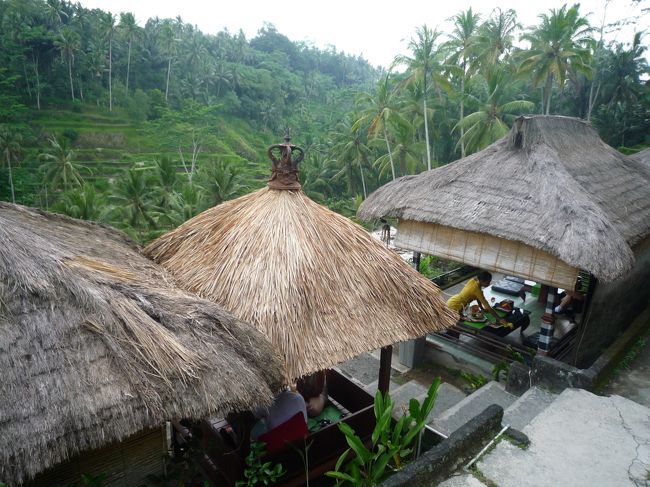 今日のランチはTeras Padi Cafe　<br /><br />ラッキーなことに、一番人気の座敷タイプの席に座る事が出来ました！<br />隣の席の白人の方は足が長いので、<br />"Oh,japanese style…"と言いながらちょっときつそうでした。。<br /><br />ライステラスを眺めながらの食事。<br />贅沢なひと時です。<br /><br />