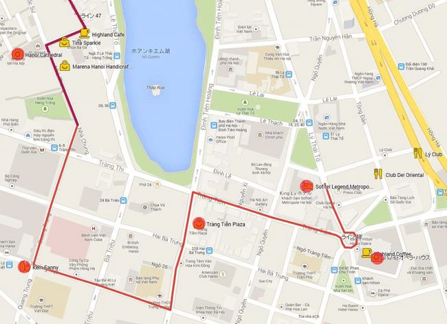 ハノイ大教会から、南に下り、ファニーを目指します。