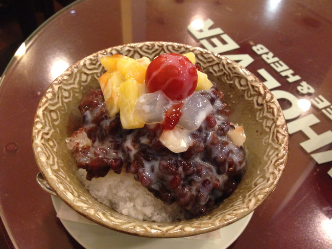 また違うお店のパッピンスです。和風っぽくて美味しかったですよ。釜山観光ホテルの近くです。