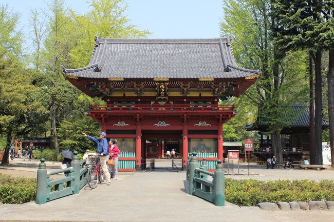 根津神社の神橋と楼門