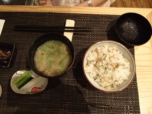 〆は、ジャコご飯or天茶をチョイスできます。<br />wifeはジャコご飯にしたようです。