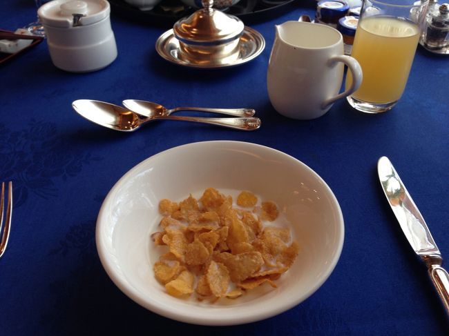 あっ、こっちに写ってました、アップルジュース。ちなみに、これはコーンフレークス。