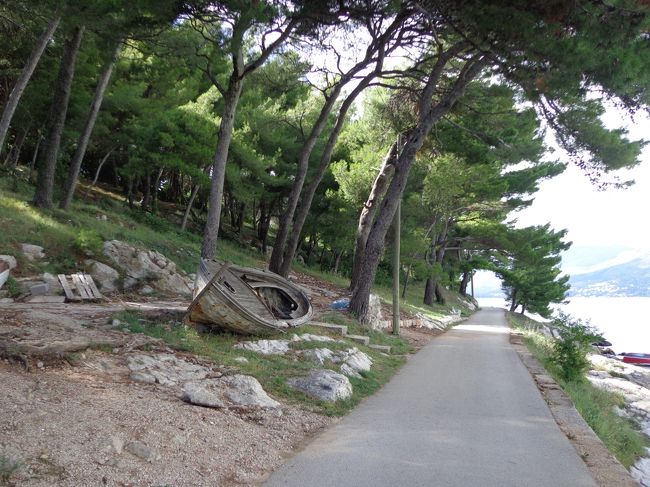 町の中心から５,６分位歩くと、遊歩道が現れた<br />