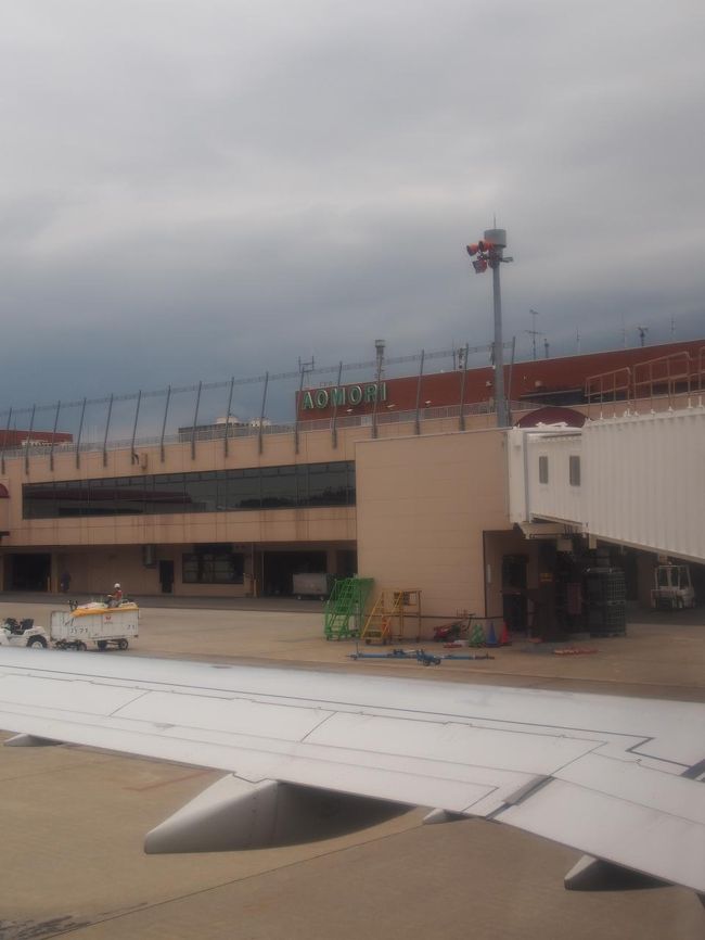 青森到着！<br />機長からのアナウンスでは現地気温は20度ということでドキドキしながら降りましたが・・・<br />そんなに寒くなかったです。<br /><br />青森空港から青森駅までバスで向かいます。<br />時間は電車到着時間に合わせて運行してくれています。