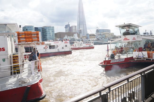からの、テムズ川クルーズ。<br />シティクルーズ社の船に乗ってグリニッジへ。<br />ロンドンパスで乗れますよ！！