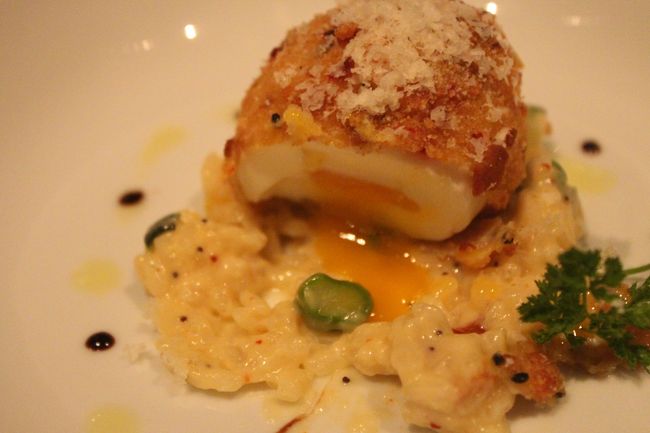 卵でした。とろり〜と美味しかったです。<br />リゾットも美味