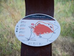 ウルルの廻りを1周する散策路の案内図です．
マラウォークとクニヤウォークがあります．