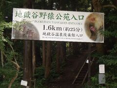 初日組の妹夫婦は有料駐車場から行ったそうだけど、私達は無料駐車場から目指す。

「地獄谷野猿公苑」