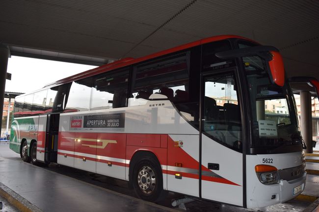 搭乗するALSAバスです。グラナダでは移動の中心はバスのようです。Renfe(国鉄)のグラナダ駅よりはるかに大きいです。