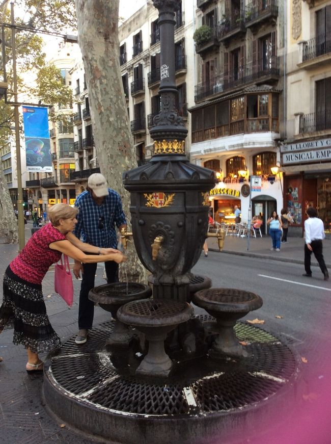 カナレタスの泉。この泉の水を飲むと再びバルセロナに戻ると言われているそうです。私も手ですくって飲みました。