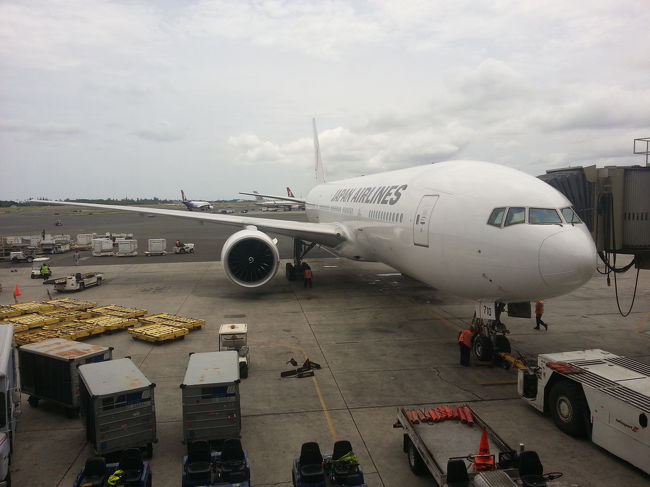 ボーディングの予定時刻になってもまだ機材がGateに有りません！<br />結局30分遅れてボーディングです。