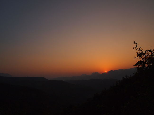 村から見た夕景です。