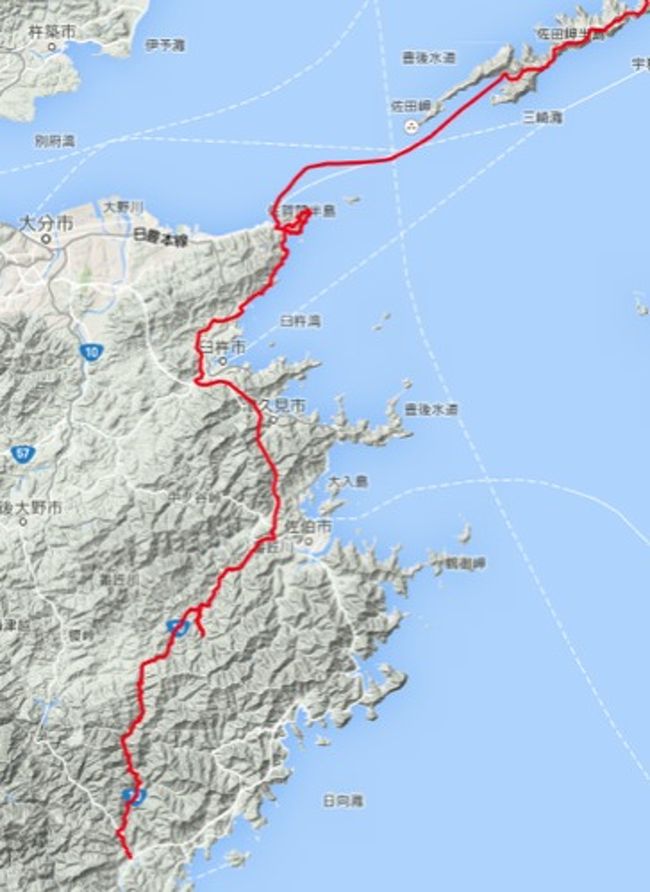 九州・東西南北の端・一周ドライブ、2512km、概要、大分、宮崎、鹿児島