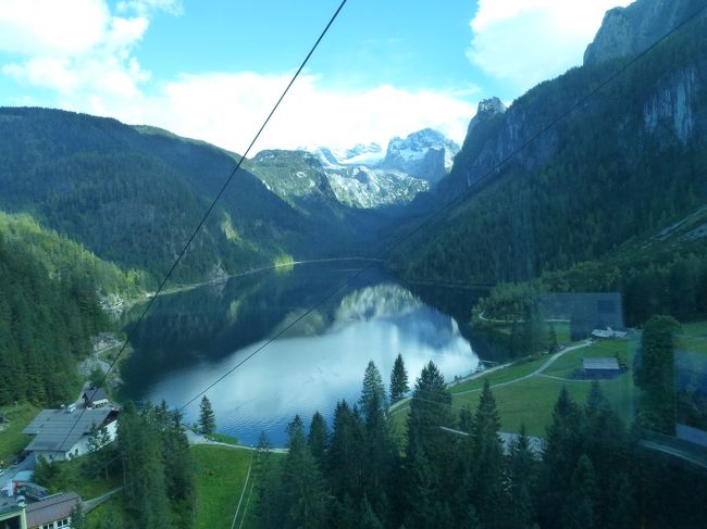 ゴーザウ湖を上から見ます