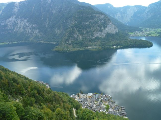 上から見たハルシュタット湖