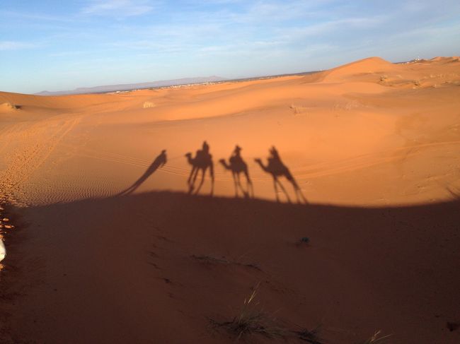ラクダに乗って砂漠のキャンプへ