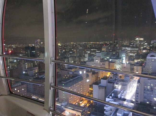 2つのお店をはしごして北海道名物を満喫した後、すすきのギラギラした夜の雰囲気を感じながら宿泊先へ向かいました。途中、目に付いた商業施設の屋上にある観覧車に乗ることにしました。天気はいまいちでしたが、なんとなく札幌の夜景を楽しむことができました。<br /><br />こんな感じで北海道旅行2日目は終了しました。